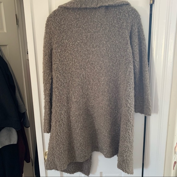 Joie Brown Wool Fuzzy Open Collar Cardigan - Picture 7 of 9